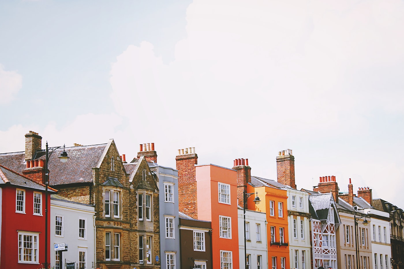 UK street of coloured houses